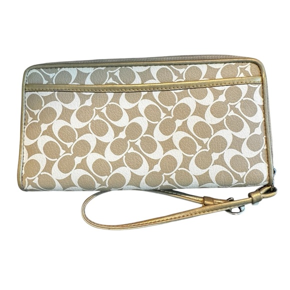 COACH Signature Zip Around Wristlet Wallet - Picture 4 of 14
